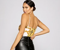 Trendy Diva Scroll Print Bodysuit