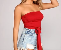 Tied To Basics Ribbed Knit Crop Top