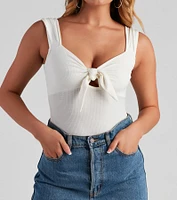 Sweet Vibes Tie-Front Bodysuit