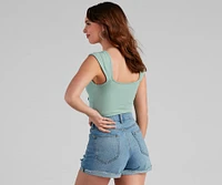 Sweet Vibes Tie-Front Bodysuit