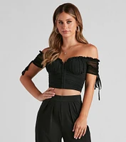 Hooked Ruched Crop Top