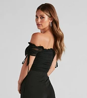 Hooked Ruched Crop Top