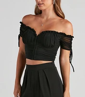 Hooked Ruched Crop Top