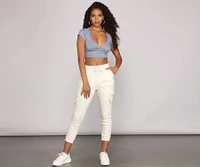 Keeping Knit Chic Ribbed Crop Top