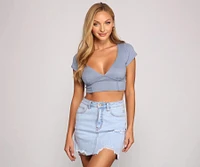 Keeping Knit Chic Ribbed Crop Top