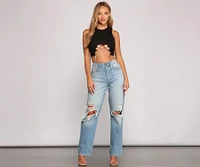 Luxe Vibes Rhinestone Lace-Up Top