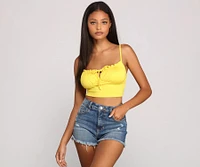 Ruched And Ready Drawstring Crop Top