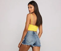 Ruched And Ready Drawstring Crop Top