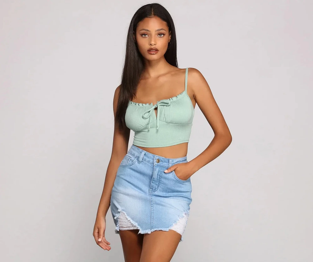 Ruched And Ready Drawstring Crop Top