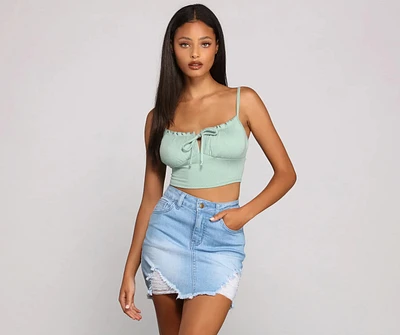 Ruched And Ready Drawstring Crop Top