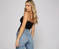 So Chic Lace-Up Ribbed Crop Top