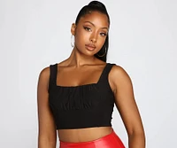 Next Level Ruched Cropped Tank Top
