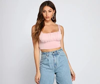 Next Level Ruched Cropped Tank Top