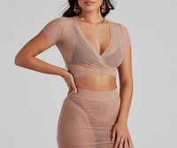 Wrap Me Glam Mesh Top