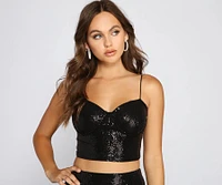 Sassy Sequins Cropped Bustier
