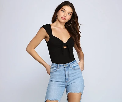 Sweet Vibes Tie-Front Bodysuit