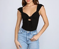 Sweet Vibes Tie-Front Bodysuit