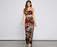 Tropical Palm Leaf Tube Top