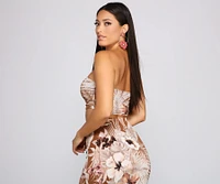 Tropical Palm Leaf Tube Top
