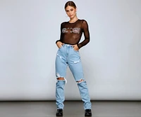 Night Of The Spirited Skulls Mesh Top