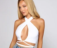 Sultry Vibes Cutout Halter Top