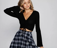 Chic Moment Bell Sleeve Crop Top