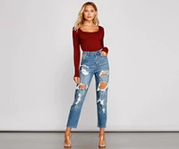 Falling For Basics Open Back Bodysuit