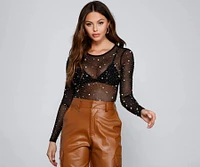 All That Shine Pearl And Rhinestone Bodysuit