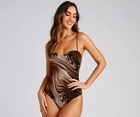 Sweet Chic Style Swirl Mesh Bodysuit