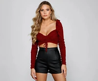 Lookin' Trendy Ruched Crop Top