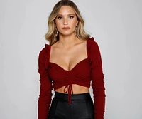 Lookin' Trendy Ruched Crop Top
