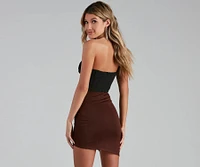 On Point Mesh Ponte Bustier Top