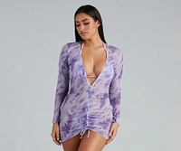 On Cloud Nine Mesh Ruched Cover-Up