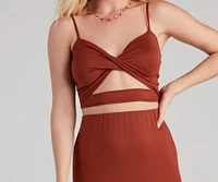 Let's Get Together Twist Crop Top