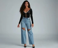 Holiday Shine Velvet Rhinestone Trim Bodysuit