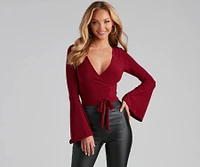 Wrapped Chic Bell Sleeve Top