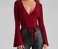 Wrapped Chic Bell Sleeve Top