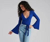 Wrapped Chic Bell Sleeve Top