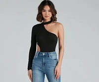 Sultry Cutouts Fitted Bodysuit