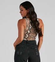 Bold Diva Cutout Snake Bodysuit