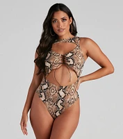 Bold Diva Cutout Snake Bodysuit