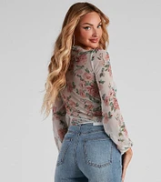 Pick Me Floral Surplice Top