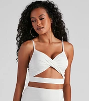Staycation Twist Banded Crop Top