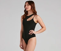 Cut To It High Neck Bodysuit