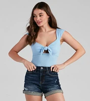 Sweet Vibes Tie-Front Bodysuit