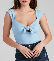 Sweet Vibes Tie-Front Bodysuit