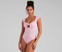 Sweet Vibes Tie-Front Bodysuit