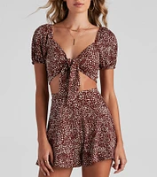 Like It Or Dot Puff Sleeve Crop Top