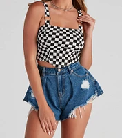 Finish The Race Checkered Tank Top