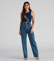Basic Lace-Up Crop Top